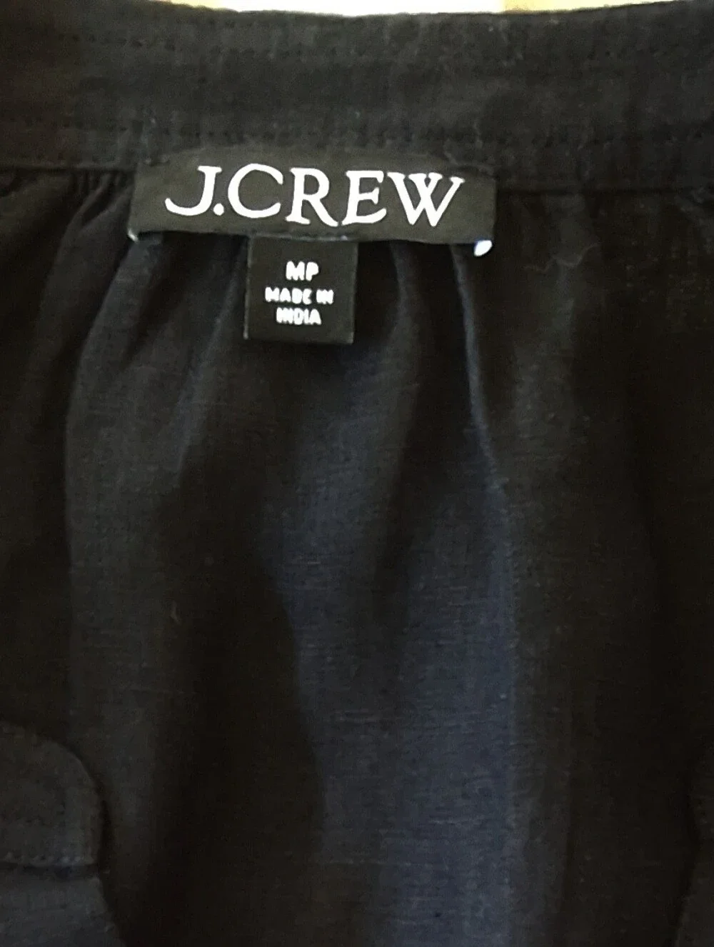 J. Crew Chic Cabana Dress in Black Linen Size Petite Medium, MP, NWOT